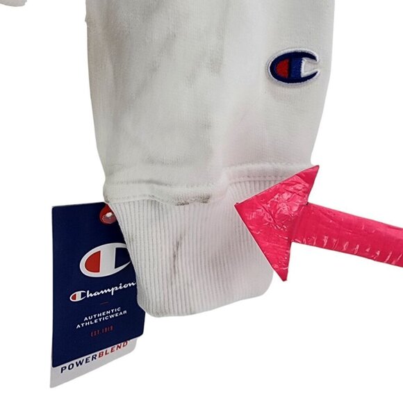 NWD Champion Powerblend White Multicolor Spell Out Sweatshirt Womens Large - Picture 7 of 13